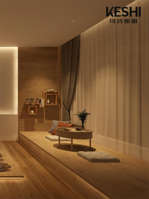 極簡日式家居設(shè)計，加上KESHI可詩照明無主燈設(shè)計太絕了