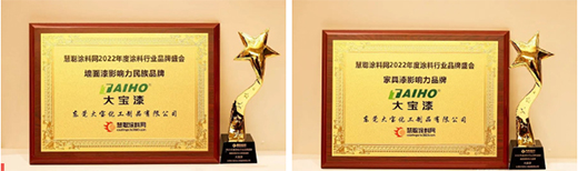 實(shí)力共鑒 | 大寶漆蟬聯(lián)“墻面漆影響力品牌”、“家具漆影響力品牌”獎項(xiàng)