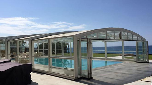 泳池設(shè)計(jì)移動(dòng)陽光房，舒適，安全，美觀都有了
