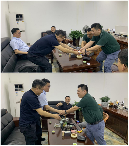 綏芬河市城投集團、工業(yè)信息科技局領(lǐng)導蒞臨雷諾瓷磚膠參觀考察