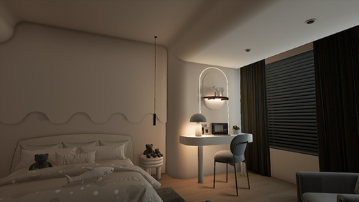 臥室裝好無主燈，溫馨舒適倍加分!