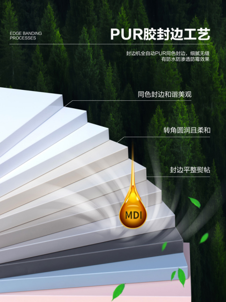 引領行業(yè)高端環(huán)保 萬象ENF級國標優(yōu)選PET柜門板