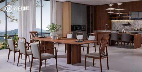 美升娜家具：北美黑胡桃木廚房，演繹煙火與木韻的生活藝術(shù)